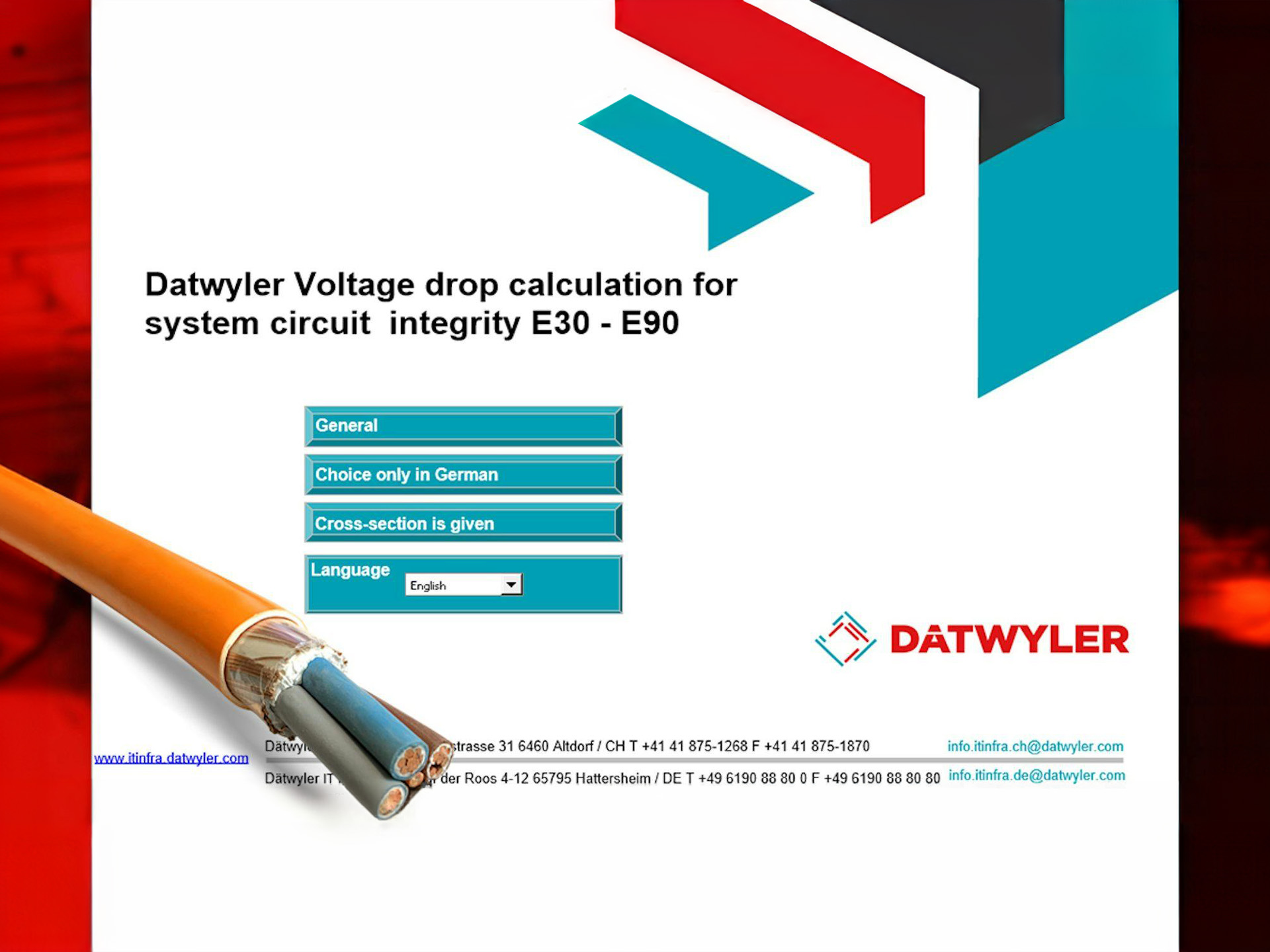 Datwyler Introduz Ferramenta Melhorada de Cálculo de Queda de Tensão