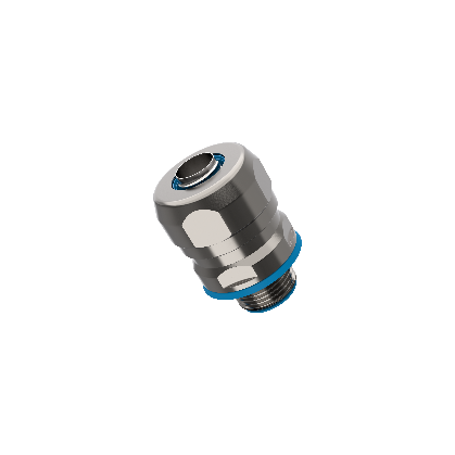 A silver and blue metal object AI-generated content may be incorrect.